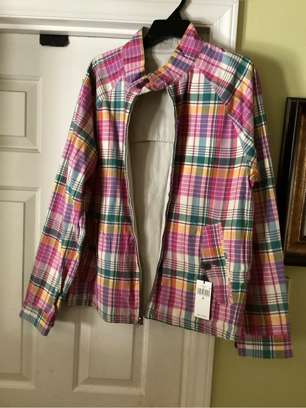 Polo by Ralph Lauren Pink Plaid Zip-Front Jean Jacket